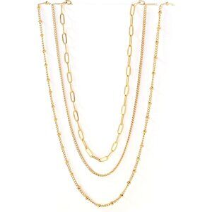 Waterproof Gold Necklace Layered Necklaces for Women Non Tarnish,14k Gold Plated